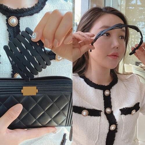 2PC New Portable Foldable Bezel Hairbands Headbands for Women Girls Man Vintage Hoop for Party Korean Hair Bands Accessories