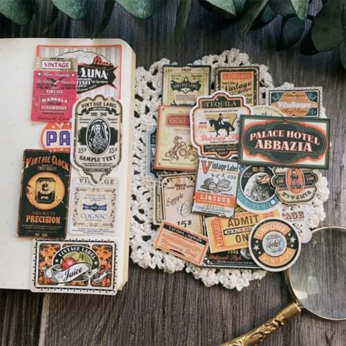 28PCS Vintage Small Trademark Stickers DIY Scrapbooking Album journal Diary Happy Planner week Seal Decoration Stickers