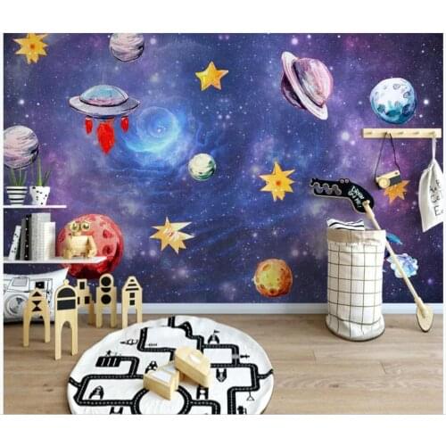 Custom photo 3d wallpaper Hand drawn space universe childrens room background home decor 3d wall murals wallpaper for walls 3 d