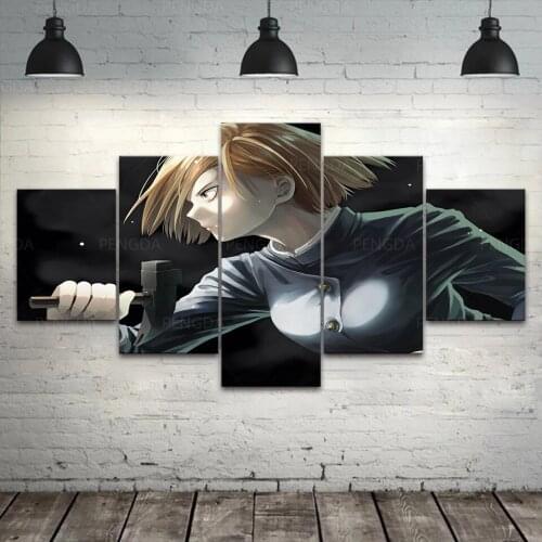 5 Panel Anime Pictures Wall Art HD Prints Modular Kugisaki Nobara Canvas Painting Jujutsu Kaisen Poster Home Decor Bedroom Frame
