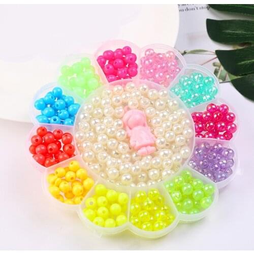 500-580Pcs DIY Beads Toys For Children Hands-on Ability Child Educational Toy Girl Gifts Beaded Lacing Weaving Necklace New
