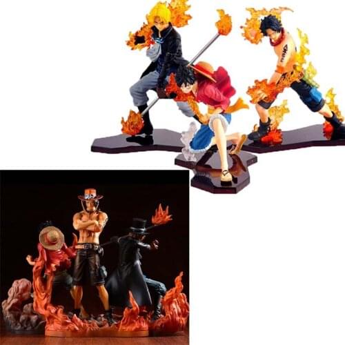 Anime Figure Monkey D Luffy Ace Sabo Three Brothers 3PCS/Set PVC Action Figurine Collection Model Toys Doll 14-17CM
