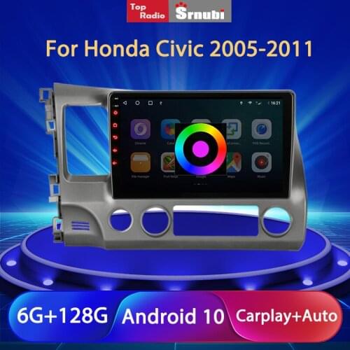 Srnubi 2 Din Android 10 WiFi Car Radio for Honda Civic 2005 - 2012 Multimedia Video Player Autoradio Navigation GPS Stereo DVD