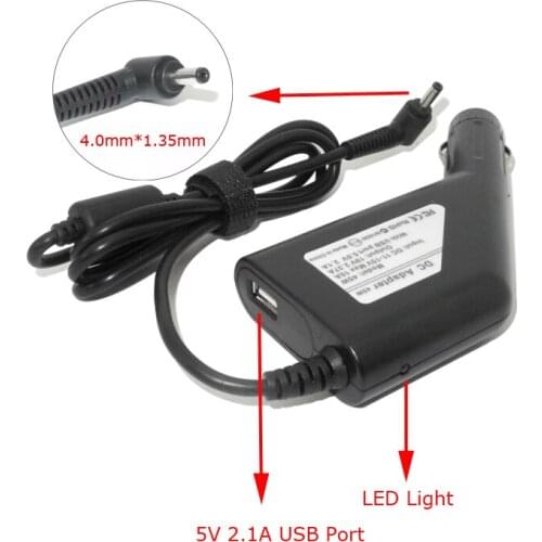 19V1.75A 4.0*1.35MM Car charger adapter For ASU S S200E X201E E402 Laptop car charger cable