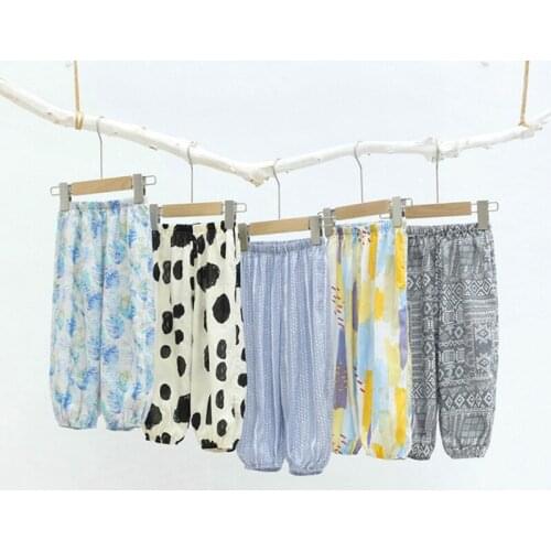 Lunoakvo Kids Girls Boys Mosquito-proof Pants Summer Pants Colorful Harlan Trousers Size 1 2 4 6 7Year Children Clothing