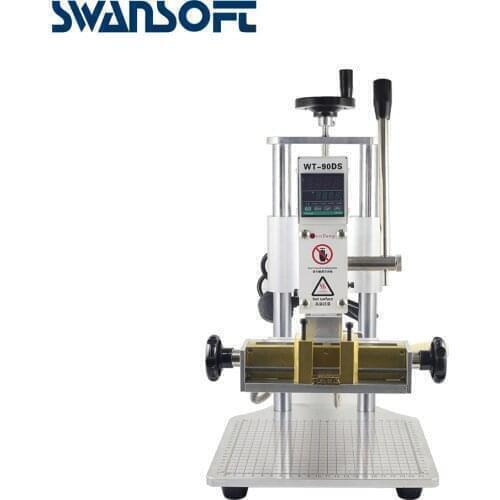 SWANSOFT digital show temperature control gold foil hot stamp machine for paper leather plastic cards with EWB alphabet
