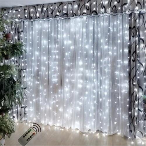 2020 New Years Decor Light Remote 4x3M 400LED Fairy Curtain Lamp christmas Holiday Wedding Decoration Led String Garland Light