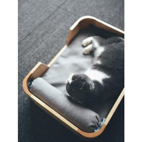 Wooden cat bed solid wood cat nest cat wooden bed dog pet bed sun artifact special cat furniture