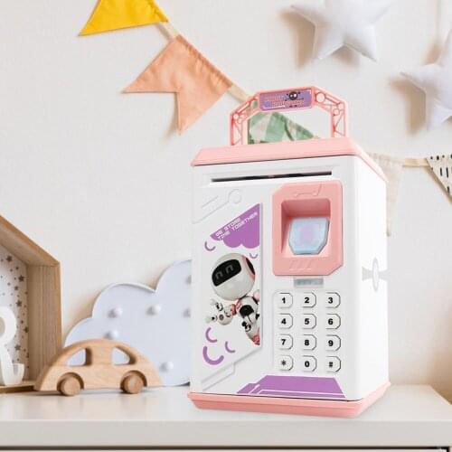 Kids Children Electronic Piggy Bank ATM Password Money Box Cash Coins Saving Box ATM Bank Automatic Deposit Safe Case
