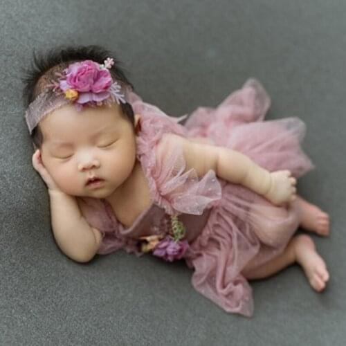 Infants Photo Shooting Costume Outfits Baby Hat+Dress+Headwear Set Newborn Photography Props Girls Photo Shoot Costume