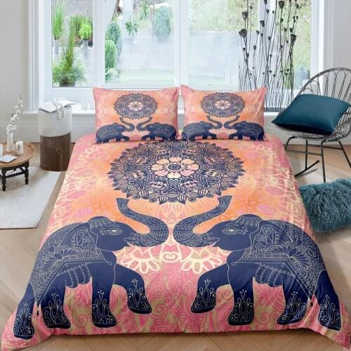 Home Textiles Luxury 3D Elephant Print Duvet Cover Set 2/3 Pcs Pillowcase Kids Bedding Set AU/EU/UK/US Queen and King Size