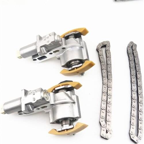 FHAWKEYEQ Qty 2 Engine Timing Chain + Tensioner For A6 S6 A8 RS6 VW Phaeton Touareg 06D 109 229 B 077 109 087 P 077 109 088 P