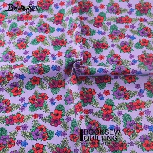 Cotton Poplin Fabric Floral Purple Tissu Telas De Algodon Para Patchwork Sewing Fabric DIY Curtain Dress Material Stoffen