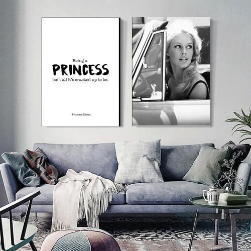 Canvas Modern Picture Letter Home Decoration Beautiful Woman Painting Wall Art Prints Black and White Poster Modular Living Room