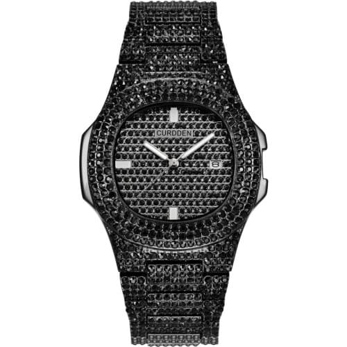 Iced Out Watches Women Hip Hop Bling Diamond Mens Business Watch Stainless Steel Hot Fashion Ladies Wristwatch Female Clock Man