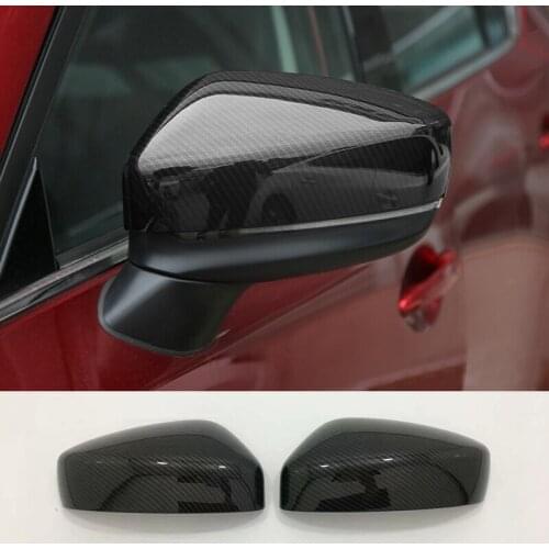 Carbon Fiber Rearview Caps Trim Rearview Side Mirror Cover ABS For Mazda CX-5 CX5 2017-2021