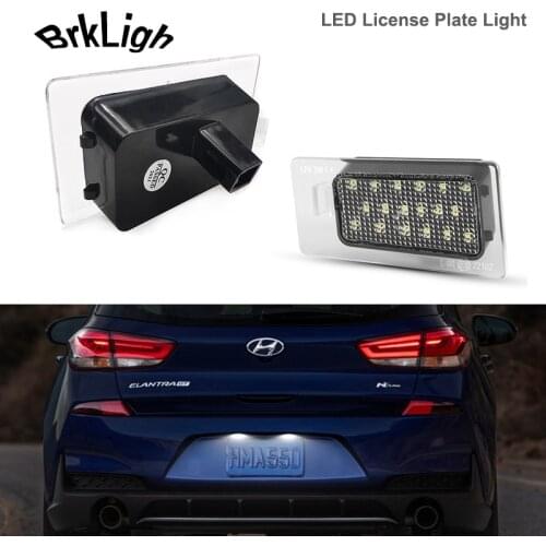2Pcs No Error White LED License Number Plate Light Lamps For Kia KX3 III Ceed SW Cerato Forte MK3 Hyundai Solaris HCR Elantra