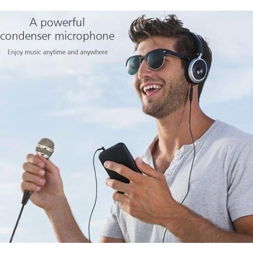 Condenser Microphone Shock Absorption Plug Play Wired Multifunctional Condenser Microphone with Holder for Karaoke