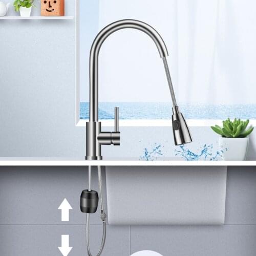 304 stainless steel kitchen faucet bathroom sink sink hot and cold brushed stainless steel faucet 360 degree rotation