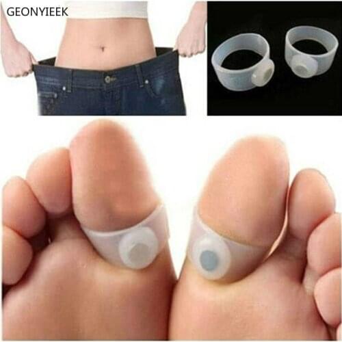 2Pair Silicone Foot Massage Magnetic Toe Ring Fat Burning Slimming Women for Weight Lose Fast Body Face Care Anti Cellulite Tool