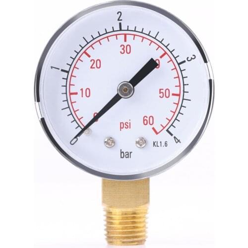 High Accurate Pressure Gauge For Fuel Air Oil Or Water 0-4bar/0-60psi NPT Pressure Gauge Fuel Air Compressor Meter