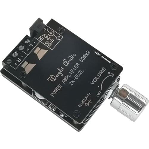 MINI Bluetooth 5.0 Wireless Audio Digital Power amplifier Stereo board 50Wx2 Bluetooth Amp Amplificador ZK-502L