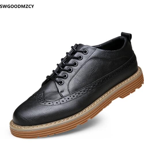 Brogues Mens Casual Shoes Hot Sale Black Sneakers Leather Shoes Men Luxury Shoes Designer Trainers Chaussure Cuir Homme Schoenen