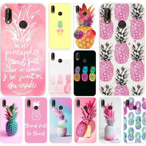 263FG Pink Pineapple Soft Silicone Tpu Cover Case for huawei Mate P20 P30 Llte Pro Y6 Y7 2019