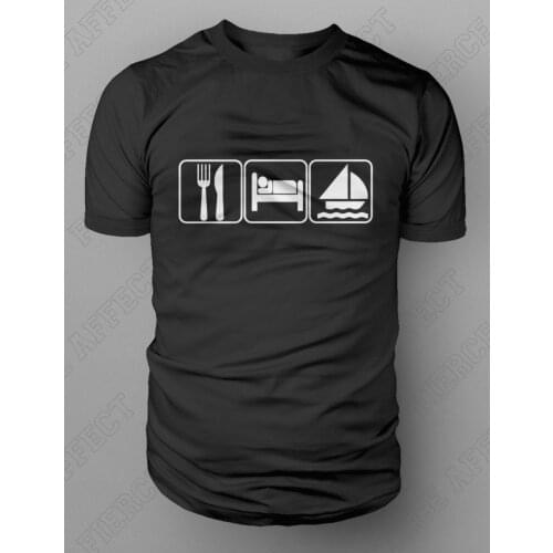 New Brand-Clothing T Shirts Eat Sleep Sailer T-shirt Dinghy Catamaran Spinnaker Funny Sail Yacht New Summer Fashion