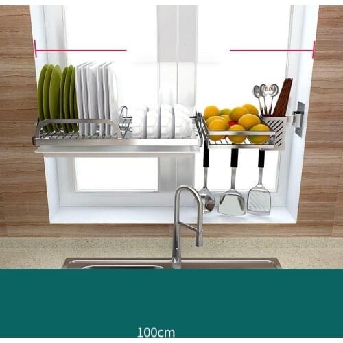 Rangement Drainer Dish Organizador De Sink Sponge Holder Stainless Steel Cuisine Rack Cocina Cozinha Mutfak Kitchen Organizer