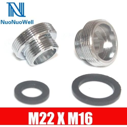 2Pcs M22 Change To M16 Male Thread Faucet Transform Adapter Kitchen Bathroom Brass Water Tape Joint