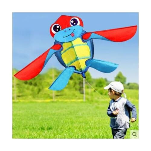 Strong Cute Turtles kite With Long Red Tail!Huge Beginner Kites for Kids And Adults Come With String And Handle