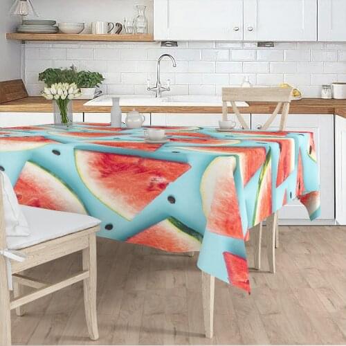 Tablecloth Living Room Kitchen colorful watermelon blue patterned micro fabric cover runner pattern Free Shipping