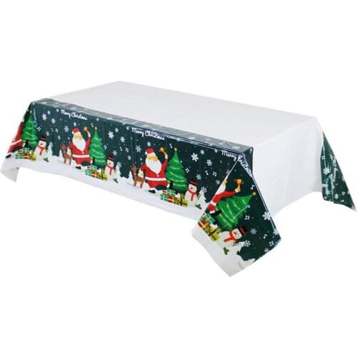 New Year Christmas Tablecloth Rectangular Disposable Waterproof Tablecloth Wedding Birthday Party Table Covers Christmas Decor