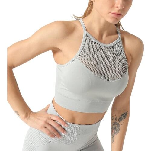 SALSPOR Fitness Seamless Women Bra Push Up Sports Running Hollow Out Yoga Tank Tops Breathable Gym Underwear Sport Bra Female