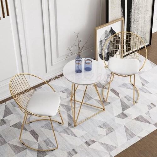 Nordic Simple Net Red Chair Family Dining Chair Balcony Leisure Table Chair Combination Stool Small Round Table Makeup Chair