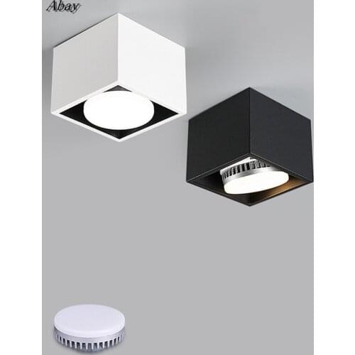 LED Surface Mount Angle Adjust Square Downlight with Replaceable Gu53 LED Lamp 7W 9W 12W LED Spot Light for Living room Bedroom
