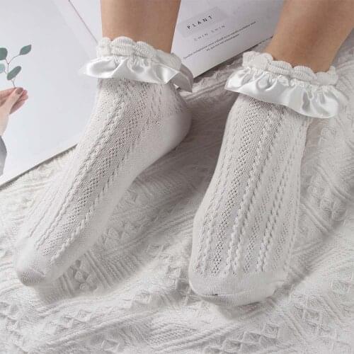 Woman Socks Ruffle Socks Lolita Short Socks Cosplay Costumes Accessories Nylon Lace Socks Anime Cartoon Sweet Girls Hosiery