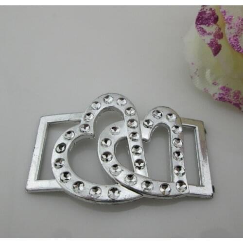 AB76 19mm) 20pcs Heart Plastic Acrylic Bikini Buckle Connector For Swimwear