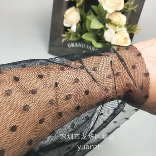 155CM Black Apricot Gauze Mesh Lace Fabrics Netting Lace With Polka Dots Girls’ Dress 2020 Summer Sewing Quilting DIY Tulle Lace