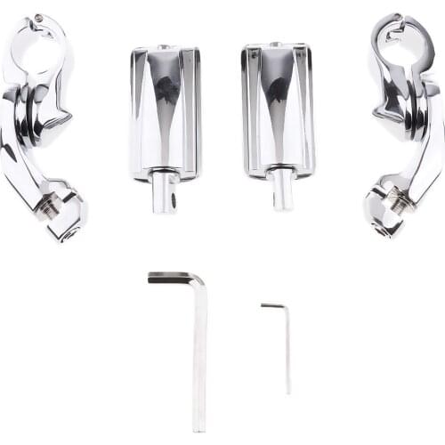 2 Pieces Adjustable Highway Pegs Short Angled Mount Foot Rest for Harley