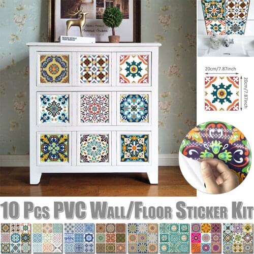 20cm*20cm Morocco Decal Mural Bathroom Decoration Wall Sticker DIY Shower Decoration Wall Art Kitchen Wall PVC Sticker Tiles