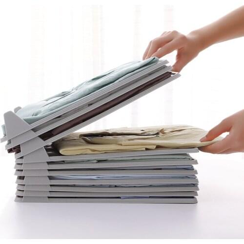 3 Layers Clothes Storage Rack T-shirt Anti-wrinkle Plastic Folding Board Keep Wardrobe Neat Saving Space Closet Organzier