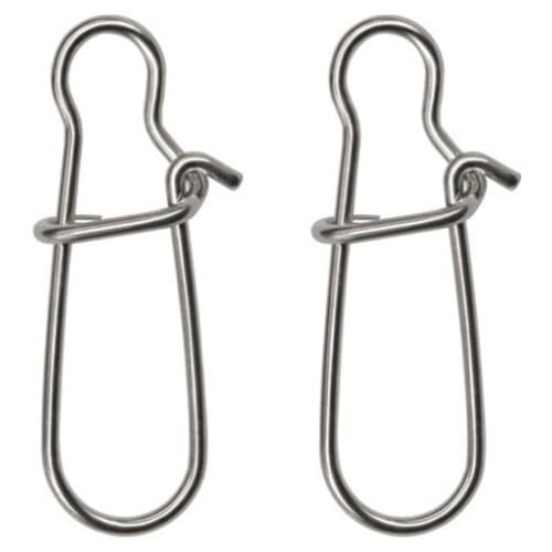 30pcs/bag Stainless Steel Hook Fast Clip Lock Snap Swivel Solid Rings Safety Snaps Fishing Hook Connector Size 000-8 6004