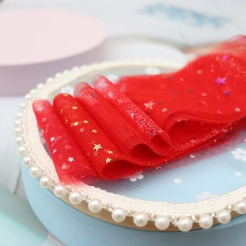 5Yards Mix Colors Star Tulle Ribbon Mesh For DIY Doll Tutu Skirt Baby Shower Girl Headband Bowknot Wedding Birthday Party Supply