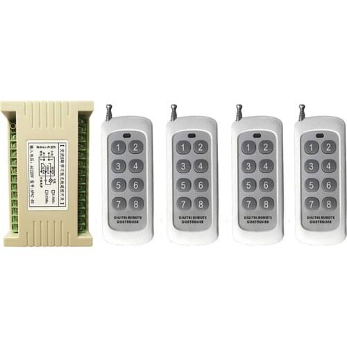 500m AC 220V 8 CH Channel 8CH RF Wireless Remote Control Switch & Remote Control System receiver transmitter 315/433 8CH Relay