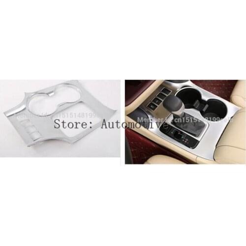 Auto accessories gear box gear cover cup holder decorative sequin for toyota highlander 20152016 2017 2018 chrome 1pc per set