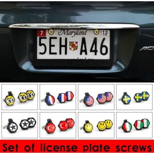 Car logo alloy plate screw fixed license plate frame license plate frame bolts take Cool and personalized style Stickers