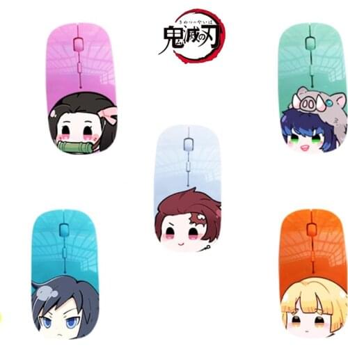 Anime Demon Slayer Kamado Tanjirou Nezuko Wireless Mouse Computer Mouse Cute Cartoon Office Mouses Cosplay Prop