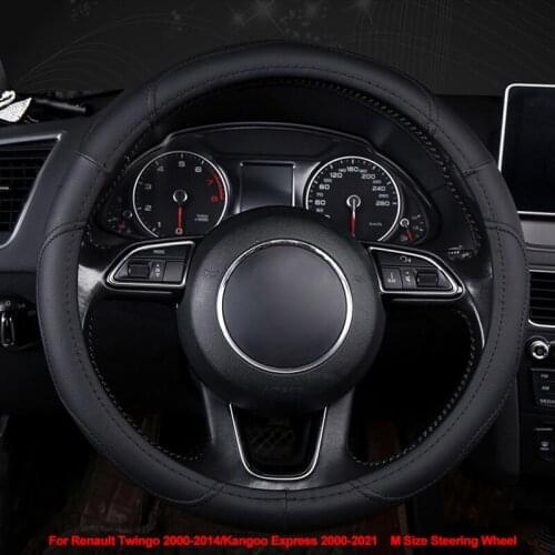 Car Steering Wheel Cover Wrap M Size For Renault Twingo 2000 - 2014 Kangoo Express 2000 -2021 Volant Braid on the Steering wheel